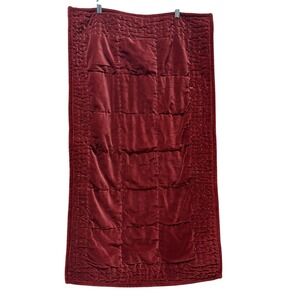 Pottery‎ Barn Red Velvet King Pillow Shams Set of 2 Quilted Hand Stitched Luxury